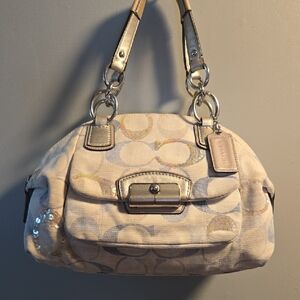 Coach Kristin Limited Edition Signature Dome Shoulder Bag Cream & Gray